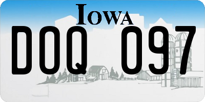 IA license plate DOQ097