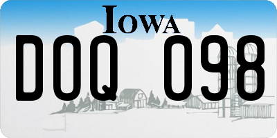 IA license plate DOQ098