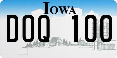 IA license plate DOQ100