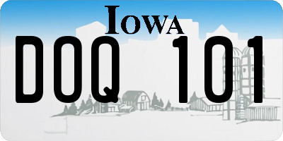 IA license plate DOQ101