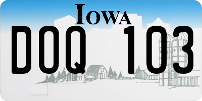 IA license plate DOQ103