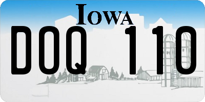 IA license plate DOQ110