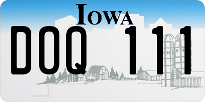 IA license plate DOQ111