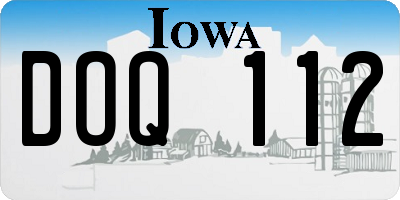 IA license plate DOQ112