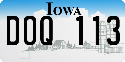 IA license plate DOQ113