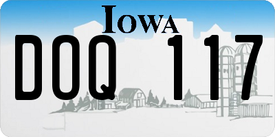 IA license plate DOQ117