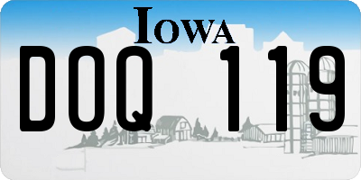 IA license plate DOQ119