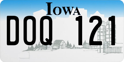 IA license plate DOQ121