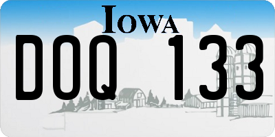 IA license plate DOQ133