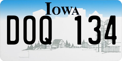 IA license plate DOQ134