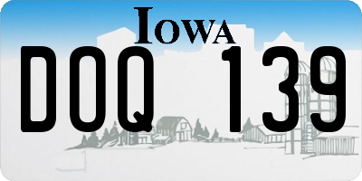 IA license plate DOQ139