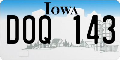 IA license plate DOQ143