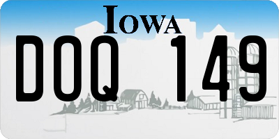 IA license plate DOQ149