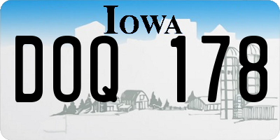 IA license plate DOQ178