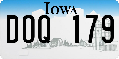 IA license plate DOQ179
