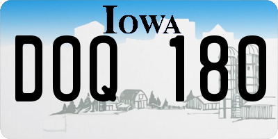IA license plate DOQ180