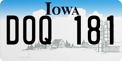 IA license plate DOQ181