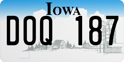 IA license plate DOQ187
