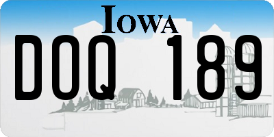 IA license plate DOQ189