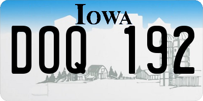 IA license plate DOQ192