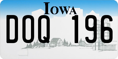 IA license plate DOQ196