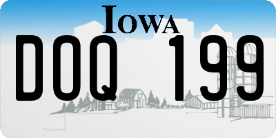 IA license plate DOQ199