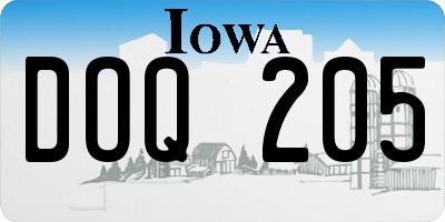 IA license plate DOQ205