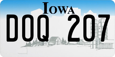 IA license plate DOQ207