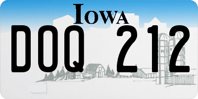 IA license plate DOQ212