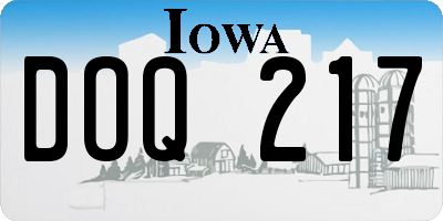 IA license plate DOQ217
