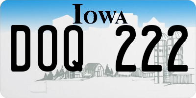 IA license plate DOQ222