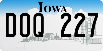IA license plate DOQ227