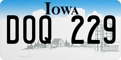 IA license plate DOQ229