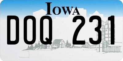 IA license plate DOQ231