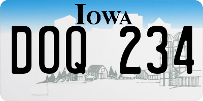 IA license plate DOQ234