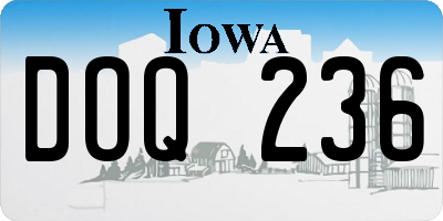 IA license plate DOQ236