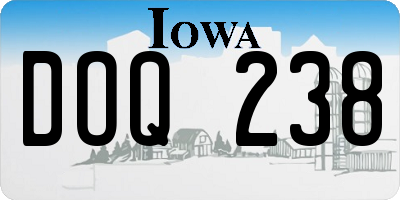 IA license plate DOQ238