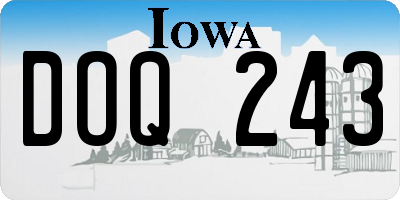 IA license plate DOQ243