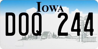 IA license plate DOQ244