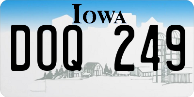 IA license plate DOQ249
