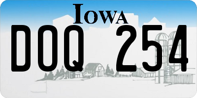 IA license plate DOQ254