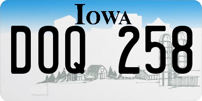 IA license plate DOQ258