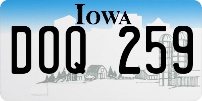 IA license plate DOQ259