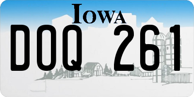 IA license plate DOQ261