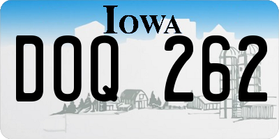 IA license plate DOQ262
