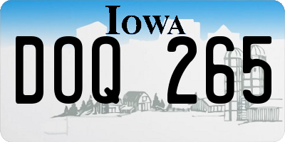 IA license plate DOQ265