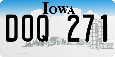 IA license plate DOQ271