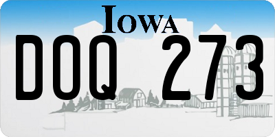 IA license plate DOQ273