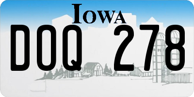 IA license plate DOQ278