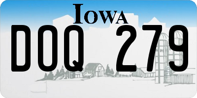 IA license plate DOQ279